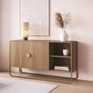 Buffet Aparador Sala Orgânico 135cm 2 Portas e Pés em Metal