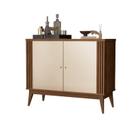 Buffet AR Estilo Retrô 2 Portas Cor Nogueira Off White