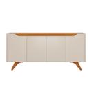 Buffet Atenas 4 Portas Off White Naturalle Pés em Madeira