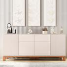 Buffet Átomo 179,4cm com 4 Portas Ripadas Pés Cavalete MDP OffWhite/Freijo G11 - Gran Belo