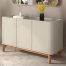 Buffet Balcão 120cm Sala com 3 Portas Flip 1.2 Patrimar Off White