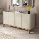Buffet Balcão 160cm Sala com 4 Portas Flip 1.6 Patrimar Off White