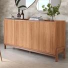 Buffet Balcão 170cm com 4 Portas Pés de Madeira Elegance Lukaliam Jequitiba