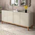 Buffet Balcão 180cm Sala com 4 Portas Flip 1.8 Patrimar Off White