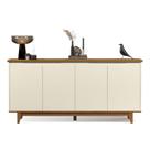 Buffet / Balcão / Aparador / Bancada FL 4 Portas Amplo Espaço Interno Para Objetos Sem Puxadores Externos Tampo e Portas Usinados em MDF Retrô Com Es