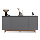 Buffet / Balcão / Aparador / Bancada FL 4 Portas Amplo Espaço Interno Para Objetos Sem Puxadores Externos Tampo e Portas Usinados em MDF Retrô Com Es