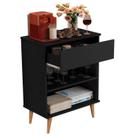 Buffet / Balcão BI Estilo Retrô Com Pés em Madeira Maciça Cor Preto Buffet / Balcão BI Estilo Retrô Com Pés em Madeira Maciça Cor Preto
