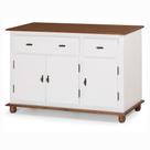 Buffet Balcão de Cozinha de Madeira Antique 146 cm com 3 Portas e 2 Gavetas - 631