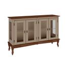 Buffet Balcão de Cozinha de Madeira Luís XV 146 cm com 4 Portas de Vidro - 2090
