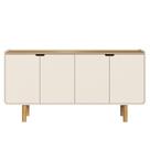 Buffet Balcão Hanover 4 Portas MDP Pés Madeira Maciça Off White Artesano Móveis