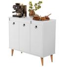 Buffet / Balcão JA Estilo Retrô Com Pés em Madeira Maciça Cor Branco Buffet / Balcão JA Estilo Retrô Com Pés em Madeira Maciça Cor Branco