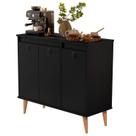 Buffet / Balcão JA Estilo Retrô Com Pés em Madeira Maciça Cor Preto Buffet / Balcão JA Estilo Retrô Com Pés em Madeira Maciça Cor Preto
