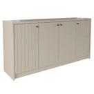 Buffet Balcão Lia 4 Portas MDF Ripado Off White Milani Movelaria Buffet Balcão Lia 4 Portas MDF Ripado Off White Milani Movelaria