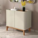 Buffet Balcão Pequeno 90cm Sala com 2 Portas Flip 90 Patrimar Off White/Cinamomo Buffet Balcão Pequeno 90cm Sala com 2 Portas Flip 90 Patrimar Off White/Cinamomo