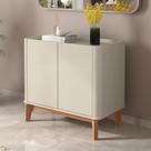 Buffet Balcão Pequeno 90cm Sala com 2 Portas Flip 90 Patrimar Off White