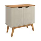 Buffet / Balcão PR 2 Portas Estilo Retrô Cor Off White / Cinamomo