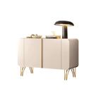 Buffet Benvenuto MDP/MDF Sala de Estar Decorativo com Pés em Aço Off White G26 - Hb Móveis