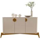 Buffet Buriti com 3 Portas e Pés de Madeira Maciça JB Bechara Cor Off White