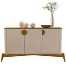 Buffet Buriti com 3 Portas e Pés de Madeira Maciça JB Bechara Cor Off White Nature