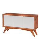 Buffet Byron 3 Portas cor Natural com Laca Branco 132 cm - 58625