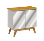 Buffet Classic 2 Portas Off White com Nature e Espelho - Imcal Móveis