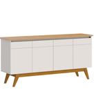 Buffet Classic Imcal 66433 Off White Nature 4 Portas Pé de Madeira