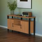 Buffet com 2 Portas e Gaveta 135cm Industrial Marrom/Freijó/Preto Buffet com 2 Portas e Gaveta 135cm Industrial Marrom/Freijó/Preto