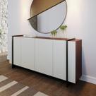 Buffet com 4 Portas para Sala 160x79cm Copacabana Off White Preto