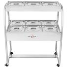 Buffet Combinado 6 Cubas Quente e 3 Cubas Frias SPL506CO Spolu 220V Buffet Combinado 6 Cubas Quente e 3 Cubas Frias SPL506CO Spolu 220V