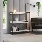 Buffet Console Córdoba 95cm Industrial 3 Prateleiras para Home Bar Sala Entrada - Preto/branco