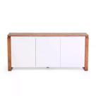 Buffet Craft 140cm com 3 Portas em Madeira/MDF - Branco/Garapa