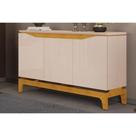 Buffet de Sala Jantar Nice 3 Portas Cedro/Off White - DJ Móveis Buffet de Sala Jantar Nice 3 Portas Cedro/Off White - DJ Móveis