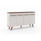 Buffet de Sala Jantar RT3133 4 Portas Off White/Rustico - Movelbento