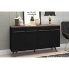 Buffet de Sala Jantar RT3133 4 Portas Preto/Rustico - Movelbento