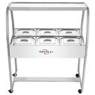 Buffet de Salada Expositor Spolu SPL511 4,5L 6 Cubas sem Porta Inox
