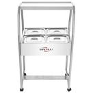 Buffet de Salada SPL510 4 Cubas Aço Inox com Gelo-X Inox Spolu
