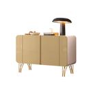Buffet Decorativo Benvenuto MDP/MDF Sala de Estar Pés em Aço Off White/Champagne G26 - HB Móveis