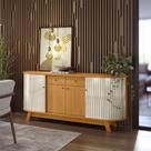 Buffet Decorativo Pitt MDP Pintura UV Cinamomo/OffWhite G97 - Gran Belo