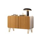 Buffet Decorativo Sala de Estar Bambino MDP/MDF Pés em Aço Off White/Cinamomo G26 - Gran Belo