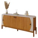 Buffet Heras 181 cm 4 Portas, Pés de Madeira e Detalhe Frisado