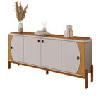 Buffet Heras 181 cm 4 Portas, Pés de Madeira e Detalhe Frisado