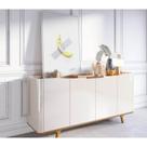Buffet Imcal ARC 04 Portas 1,80m Off White com Nature, Design Moderno