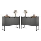 Buffet Industrial 3 Portas Preto Conjunto 2 Unidades