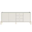 Buffet Jasper 184 cm Off White Fosco com Dourado