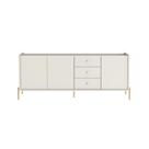 Buffet Jasper 3 Portas e 3 Gavetas Off White com Dourado Província
