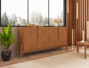 Buffet Lizz 170cm 4 Portas c/ 6 Espaços Internos Cedro