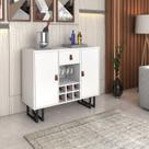 Buffet Londres 2 Portas 1 Gaveta Estilo Industrial Branco/Preto