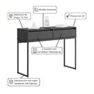 Buffet Luce Retro Madeira 2 Gavetas Estilo Industrial Preto