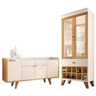 Buffet Melodia E Cristaleira ópera Off White Cinamomo - Hb Móveis