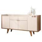 Buffet Melodia Off White Castanho - Hb Móveis Buffet Melodia Off White Castanho - Hb Móveis
